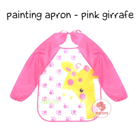 Zoetoys Painting Apron | Peralatan Melukis 2in1 untuk Baby Bib Waterproof Anak Bayi Tahan Air Spons Apron Celemek Lukis dan Baju Bayi | Kids Painting Kit