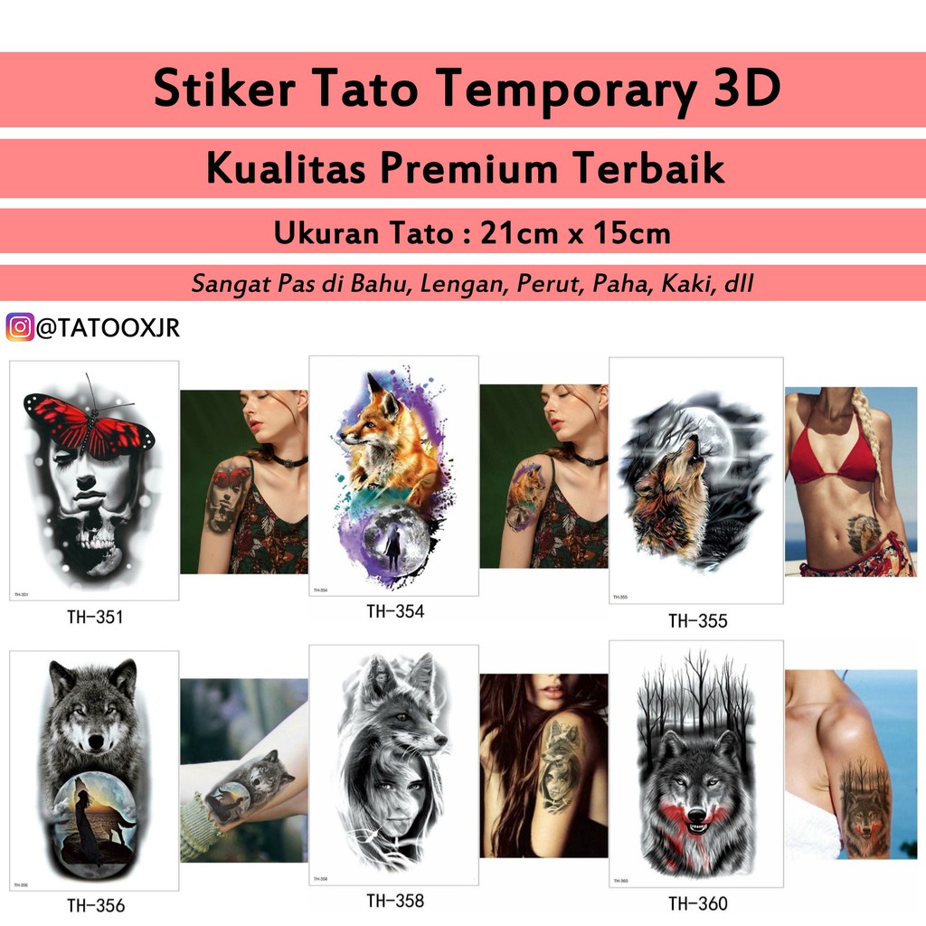 Koleksi Tato Temporer Motif Serigala Wolf Srigala 2020 Terbaru Hot