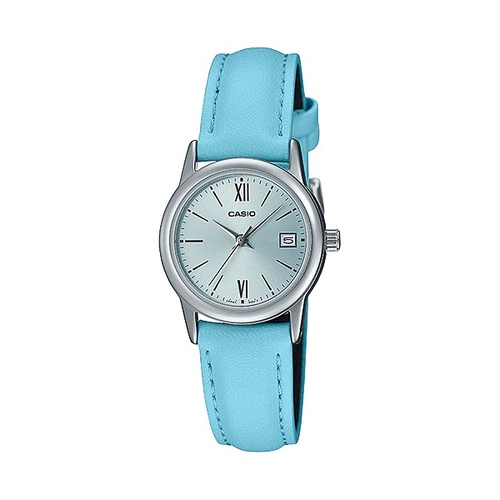 Casio General LTP V002L / LTP-V002L-7B2 1B Jam Tangan Kulit Wanita Analog Silver