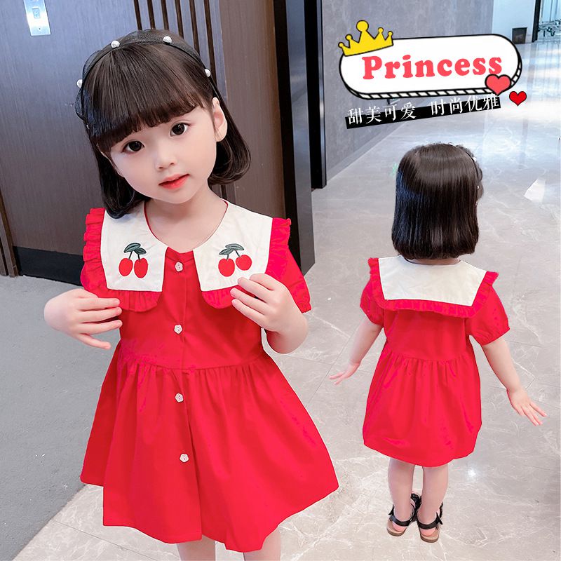 [PRINCESS KESLI] 1-9tahun Dress Anak Perempuan Katun Lengan Pendek/Baju anak perempuan/dress pesta/rok anak cewek/Gaun bayi import kado ulang tahun