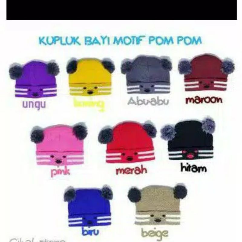 Topi Kupluk Pompom Koala Bayi Karakter Anak