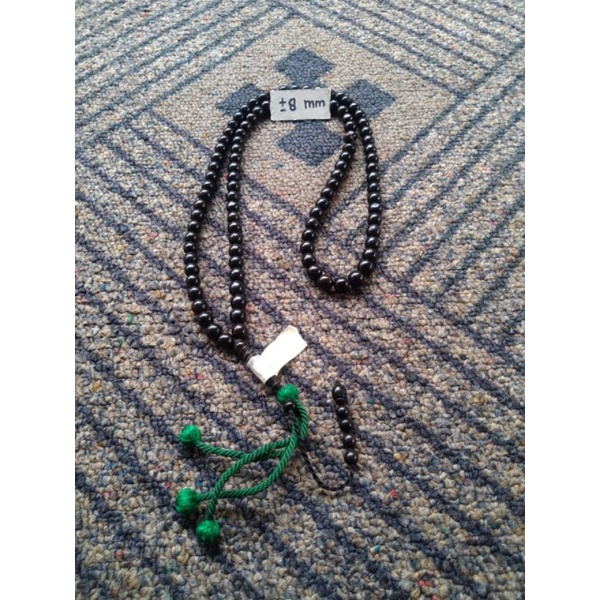 tasbih kokka bulat hitam rumbai ± 8 mm ( 8mm ) 99 butir ( kauka kaukah pukah pukaha kuka )