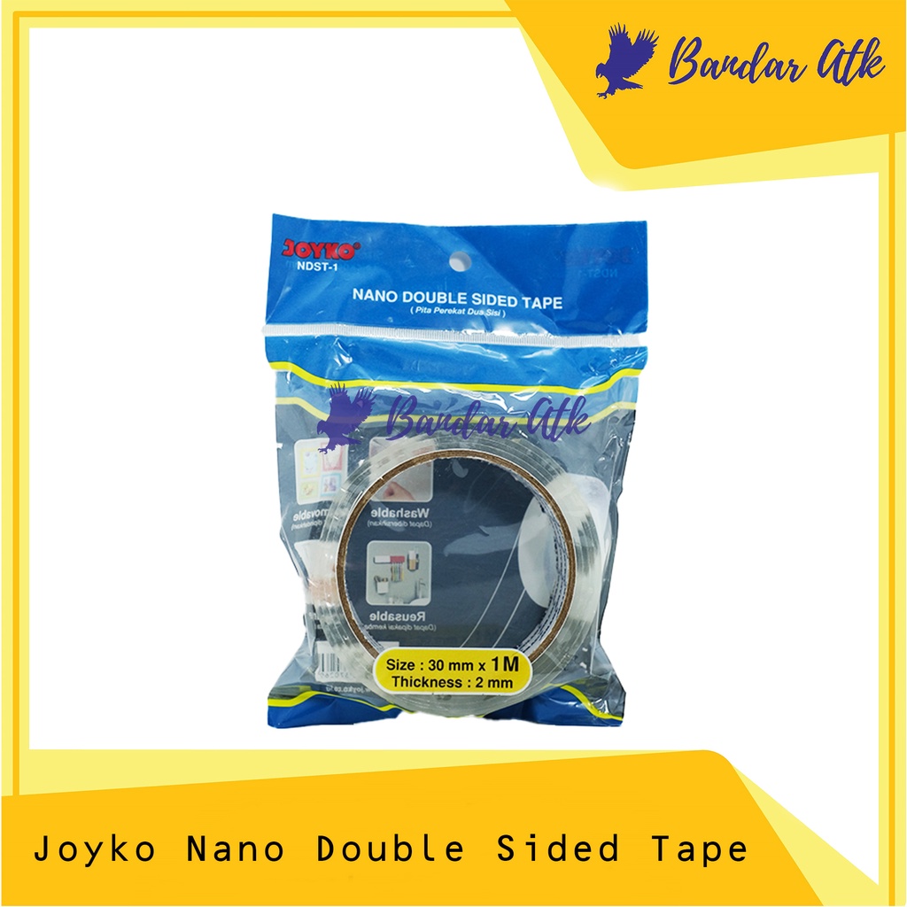 

JOYKO Nano Double Sided Tape Pita Perekat Dua Sisi - NDST-1 [ 1 ROLL]