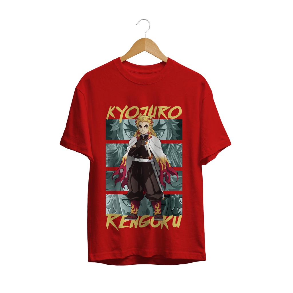 BAJU KAOS ANIME TERBARU DEMON SLAYER KYOJURO RENGOKU KIMETSU NO YAIBA