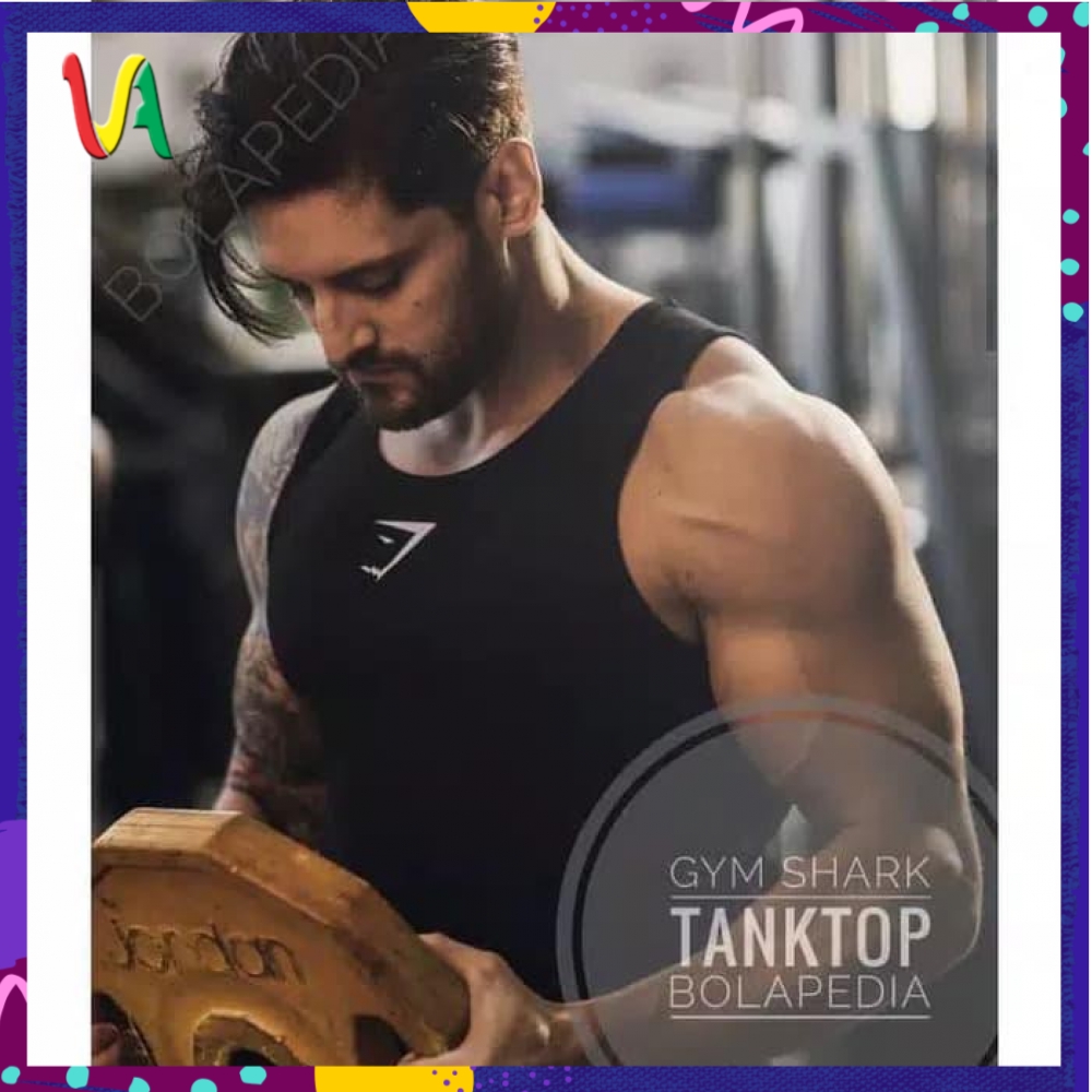 Singlet gym fitness shark gym / training pria / Baju Fitness Gym