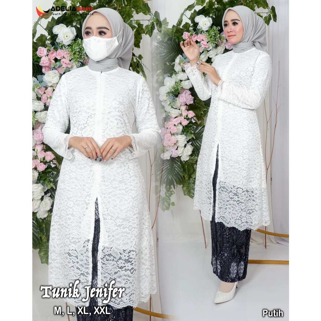 Kebaya Tunik Jenifer / Tunik Busui Brukat Modern / Kebaya Seragam Keluarga / Kebaya Brokat Premium / Kebaya Kekinian