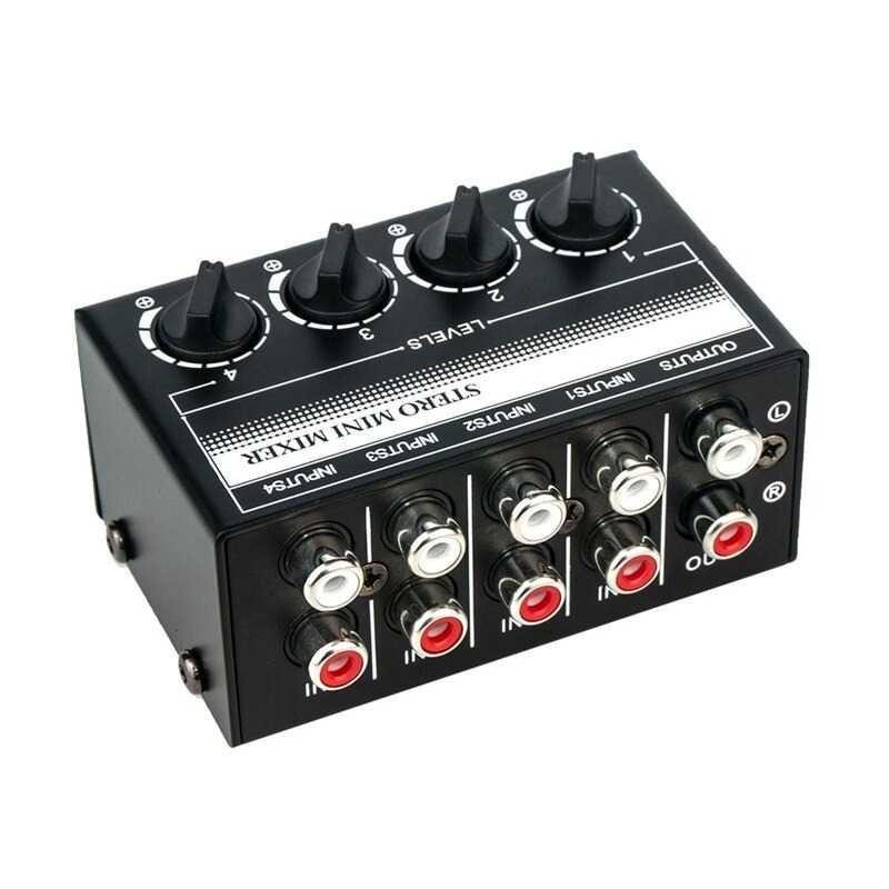 Professional Ultra-Compact Mini Mixer Amplifier 4 Channel - CX400 - Black