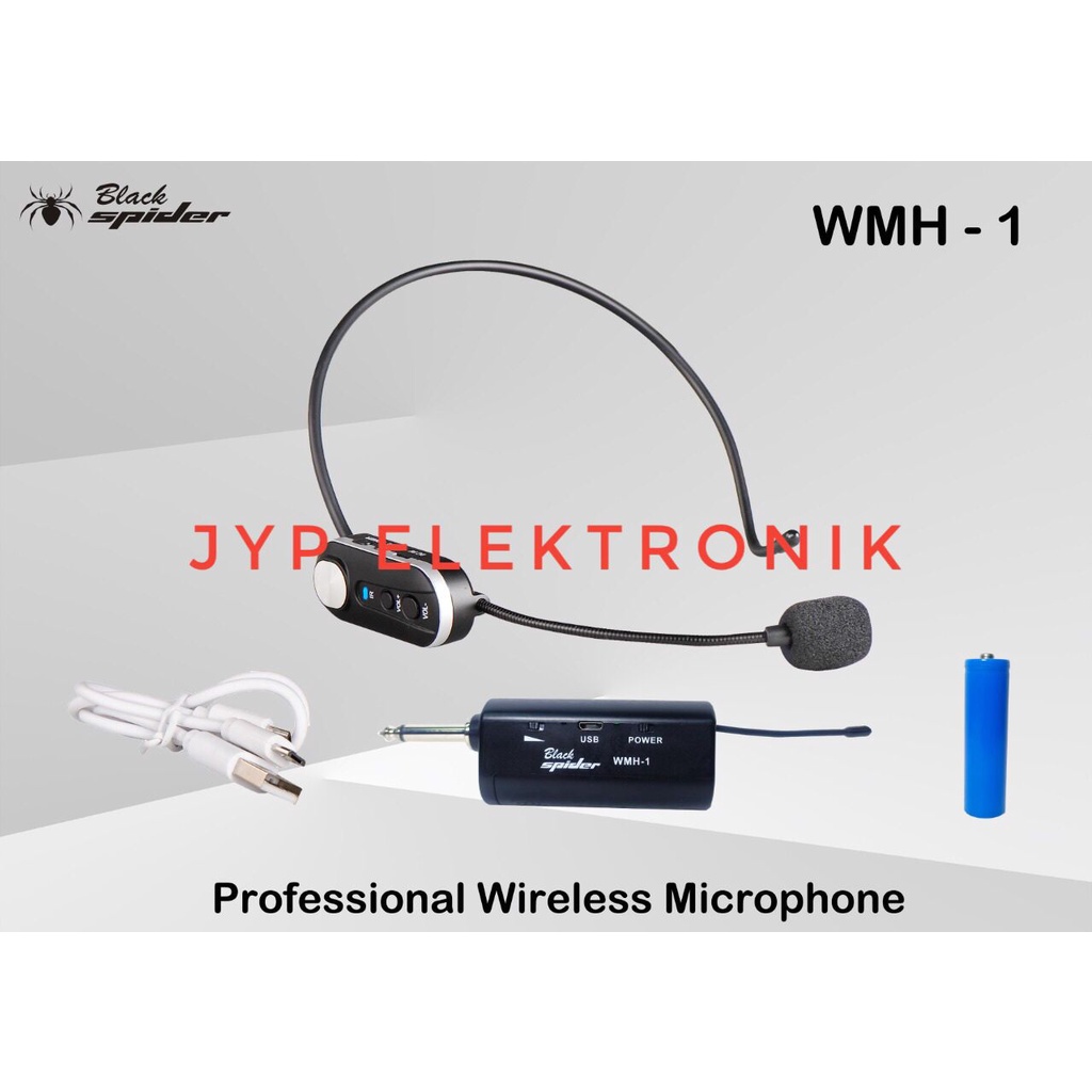 MIC WIRELESS BLACKSPIDER WMH1 BANDO MIC HEADSET BLACK SPIDER WMH 1