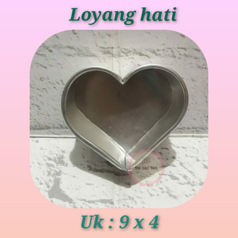 loyang hati cetakan hati ukuran 9 x 4