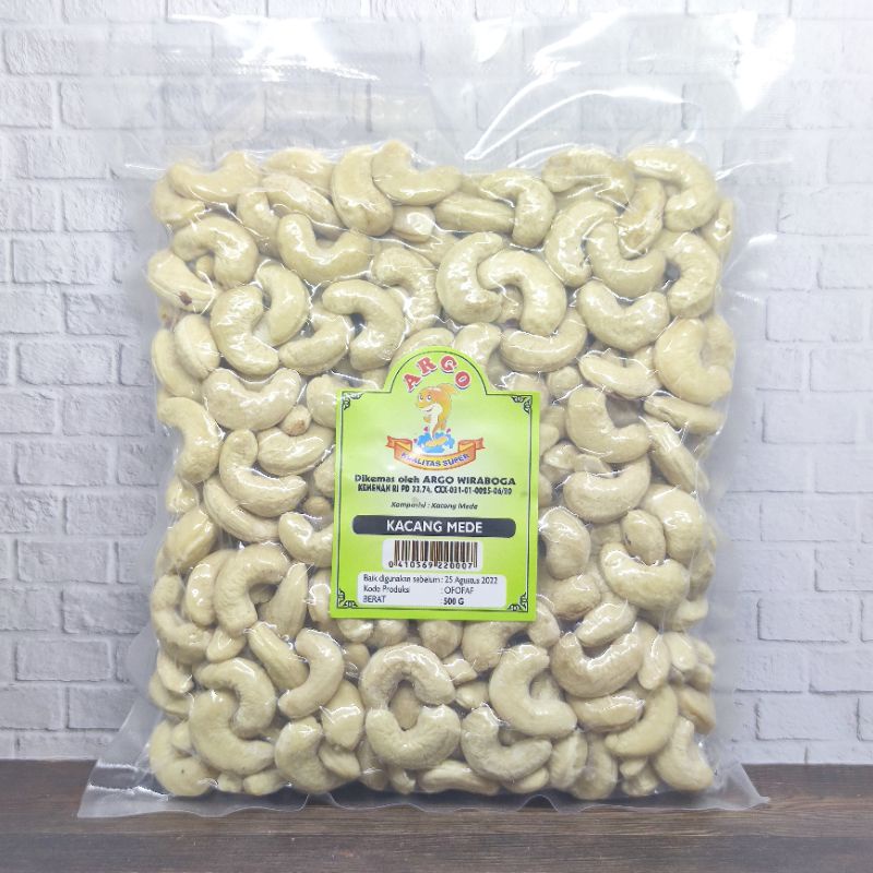 

Kacang Mete Super Argo Vacuum 500gr Mede Mente Biji Utuh Besar Setengah Kilo