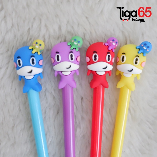 365 Pulpen Gel #40685 Fancy 3D Rubber Ball point / Ballpen Imut Lucu Korea