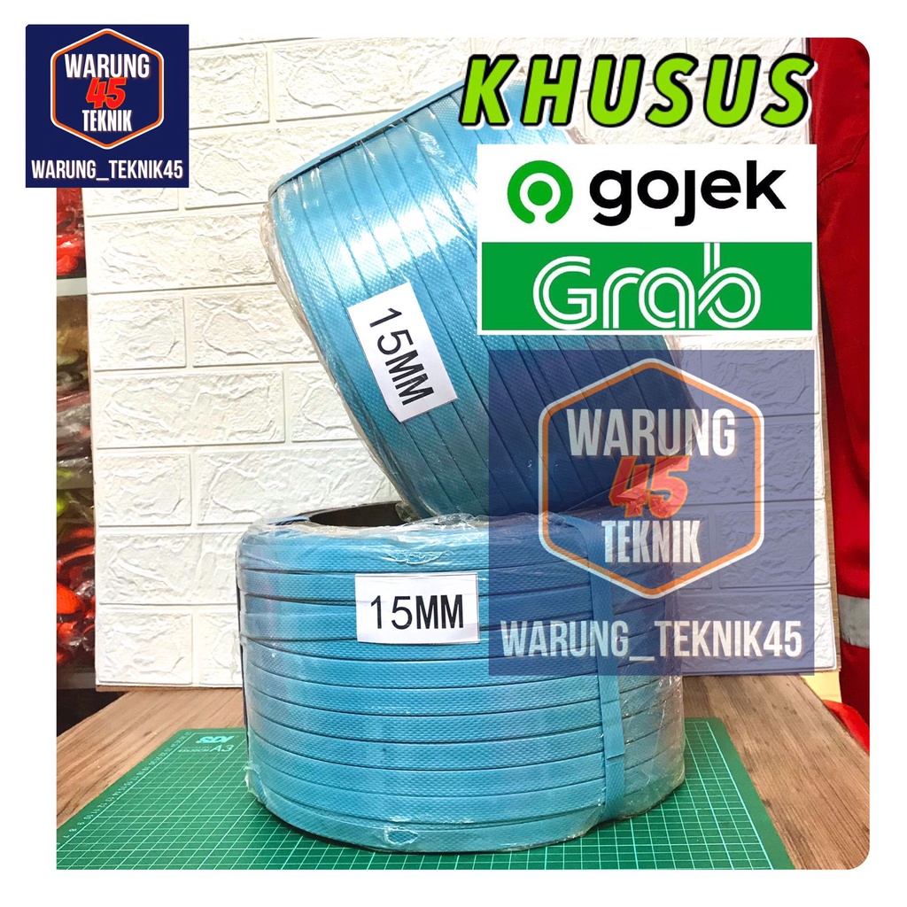 GOJEK | GRAB |  Plastik strapping Straping Band 15 mm Berat 7 kg Tali Biru Straping