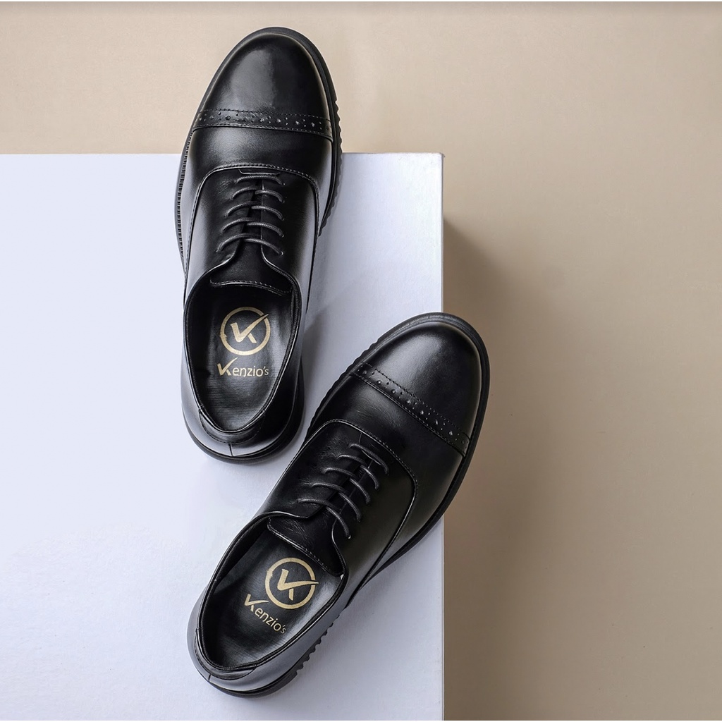 EINSTEN BLACK (KULIT ASLI) |MNM x Kenzio| Sepatu Pantofel Pria Formal / Kantor ORIGINAL