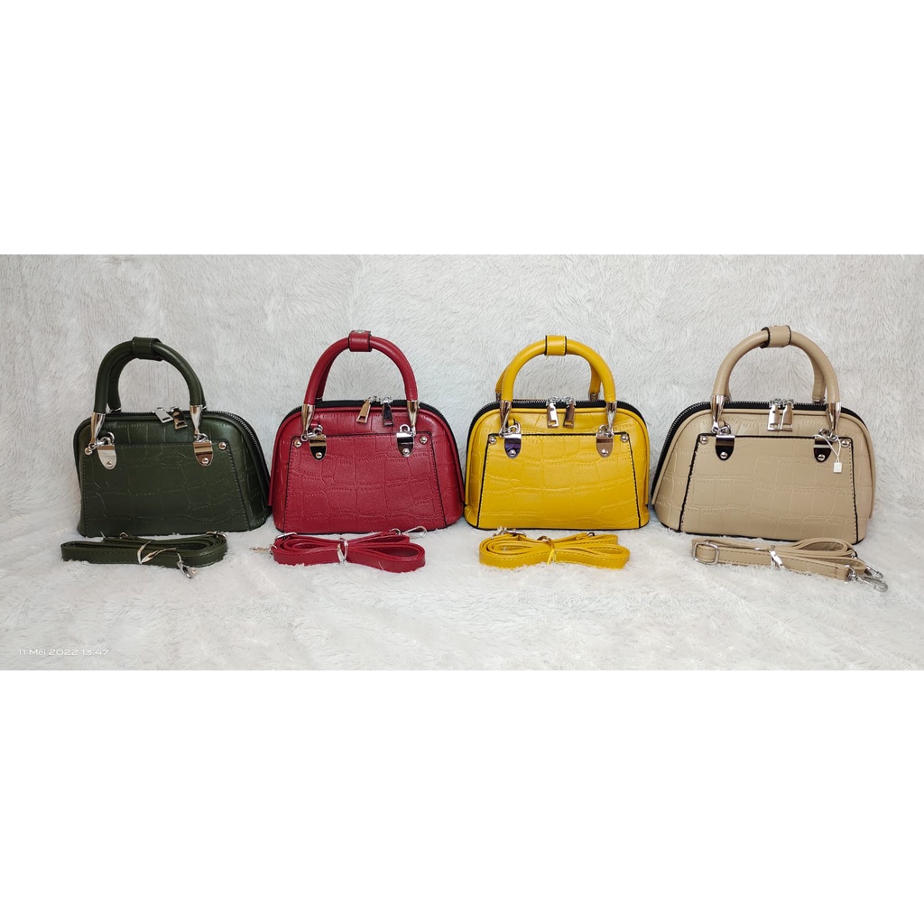 JK 932 1KG MUAT 2PCS TAS SELEMPANG FASHION IMPORT HAND BAG WANITA MINI MOTIF CROCO T804 C8635 Y38771 E6245