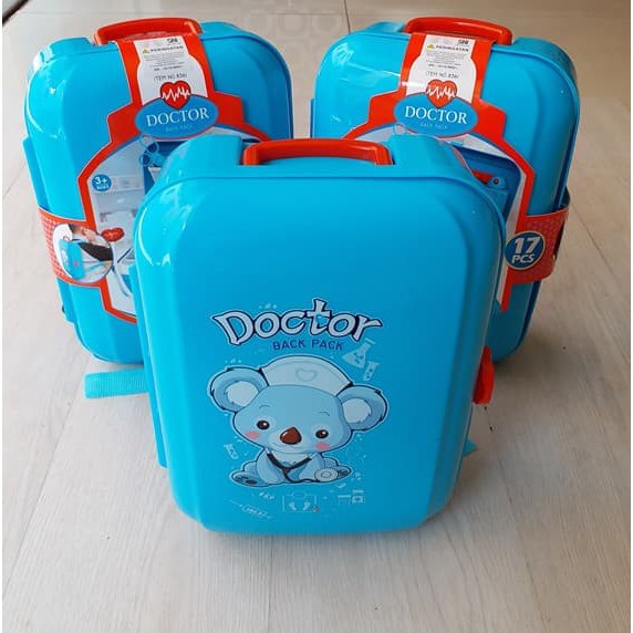 Mainan Edukasi Anak Dokter Backpack isi 17 pcs - Doctor Backpack playset - Mainan Peran Anak