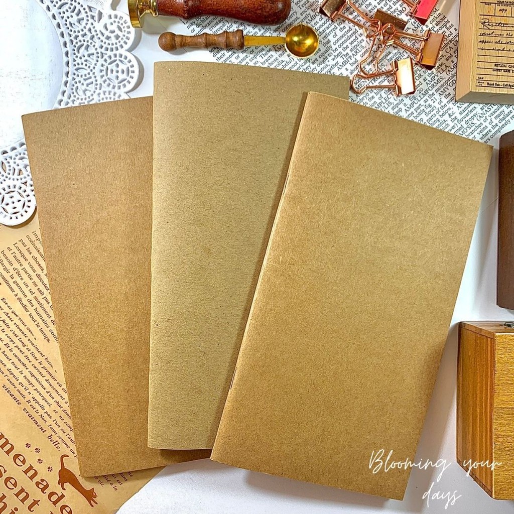 Buku Tulis Polos Cover Coklat Plain Notebook Journal Journaling Diari Vintage-3