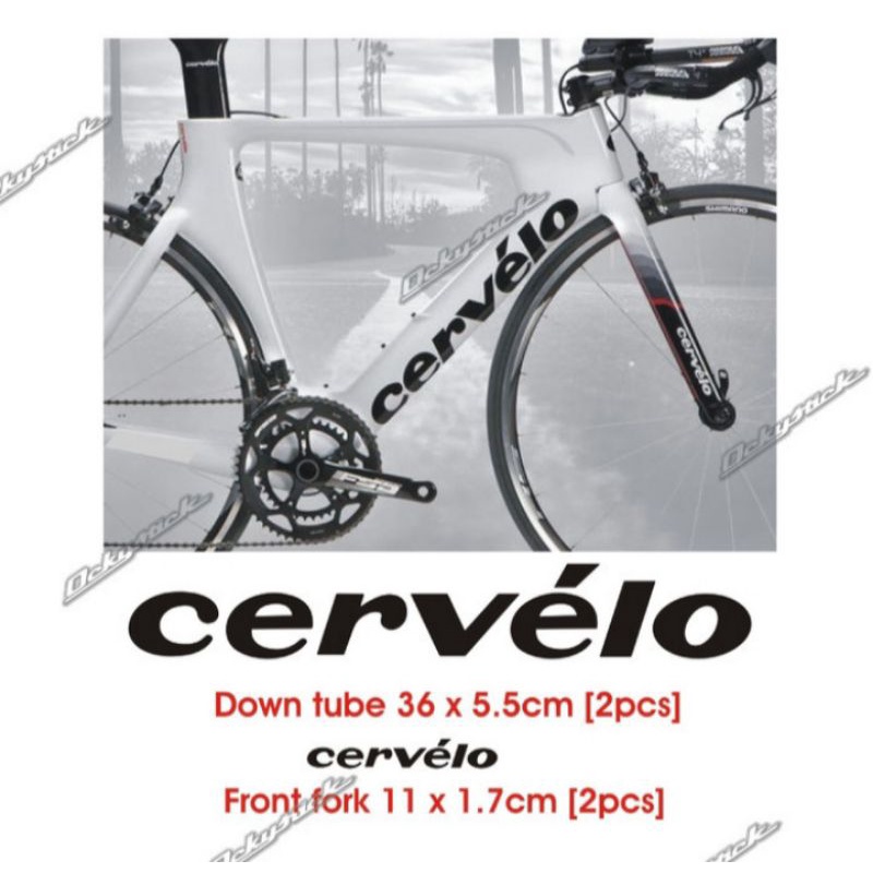 Cutting sticker sepeda cervelo 1 set