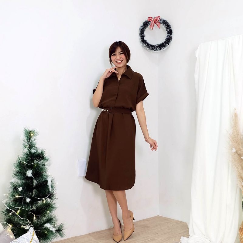 Timmy Dress Dress Casual Terusan Wanita Dress Kemeja Wanita Dress Busui Friendly