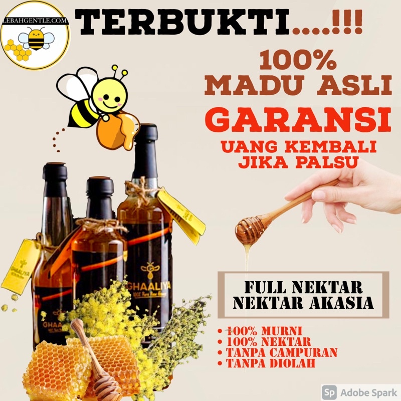 

MADU Ghaaliya Full Nektar Bunga Akasia Carpa Herbal GRADE A MELLIFERA RAW HONEY