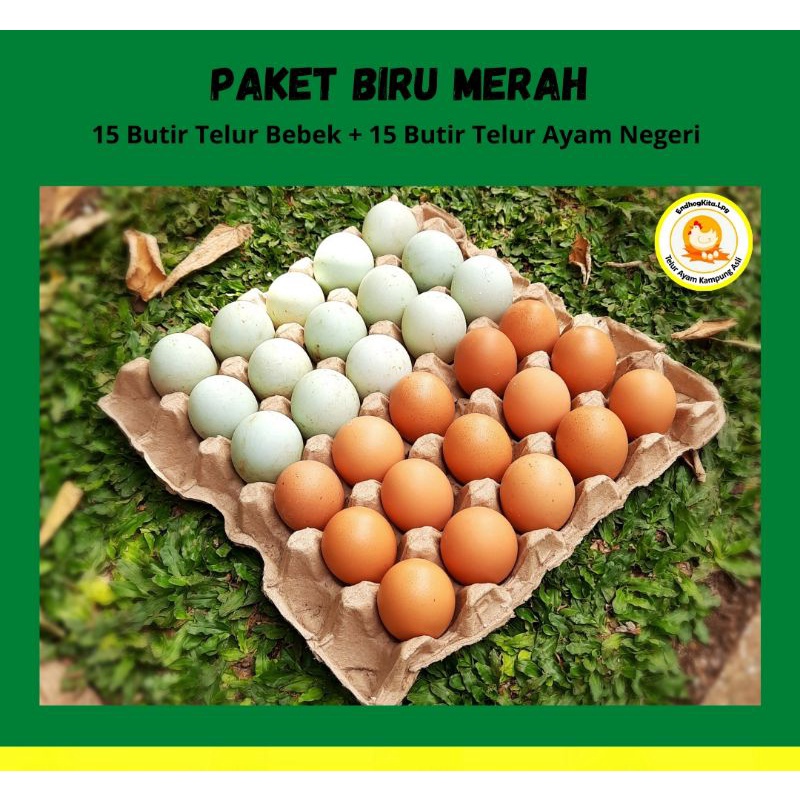 

Telur Bebek Organik 15 Butir + Telur Ayam Negeri 15 Butir