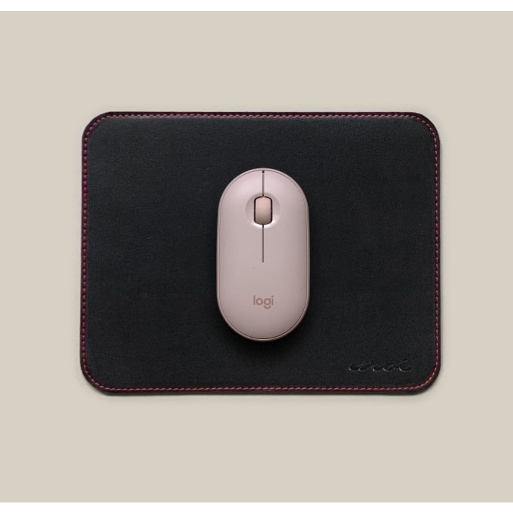 Alas Keyboard Mouse Kulit Sintetis / Leather Mouse Pad Komputer