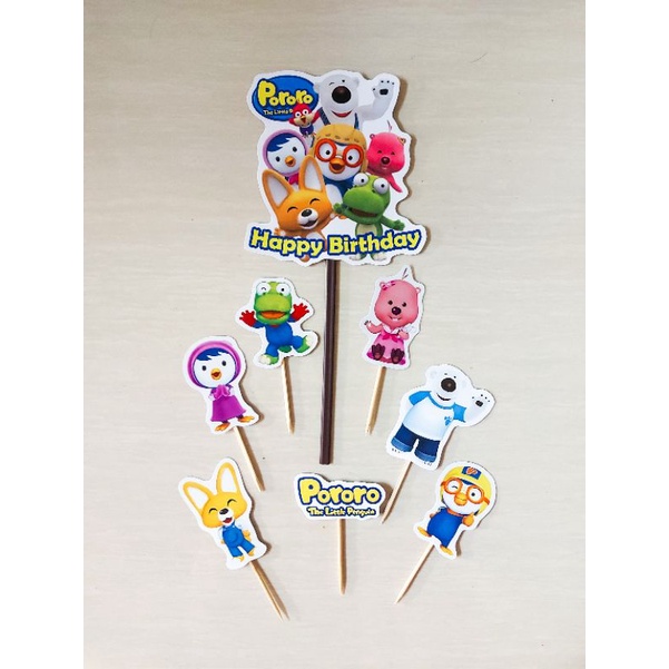 TOPPER PORORO / CAKE TOPPER PORORO / TOPPER KUE PORORO/ HIASAN KUE PORORO