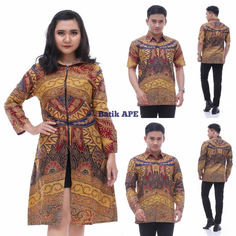 MAURA COUPLE - SANIA RUFFLE BATIK HALUS PRIMA MASRIS EXCLUSIVE ATASAN TUNIK ZIPER SOGAN MODERN MURAH