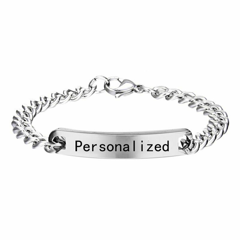 Gelang Bangle Cuff Bahan Stainless Steel Motif Ukir Untuk Pasangan