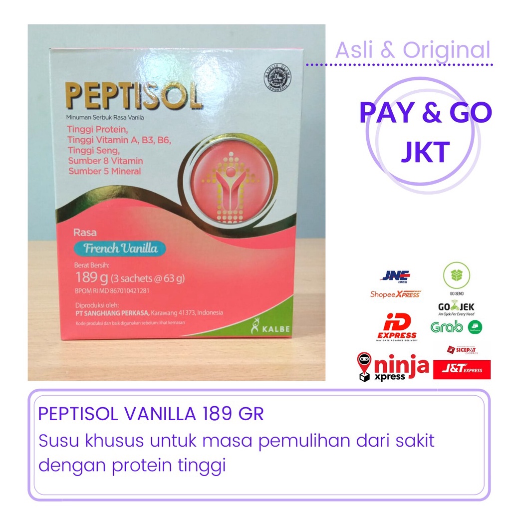 

PEPTISOL VANILLA 190 GR-PEPTISOL VANILA-UNTUK SETELAH OPERASI,STROKE,LUKA BAKAR,TRAUMA/PERAWATA