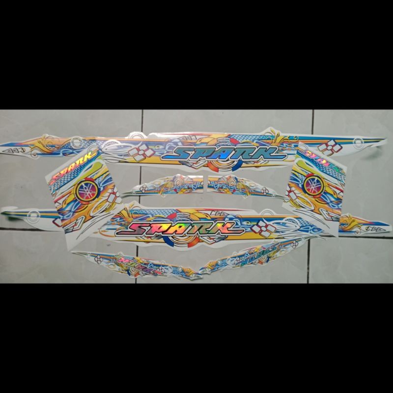 striping sticker tranparan hologram vega r new