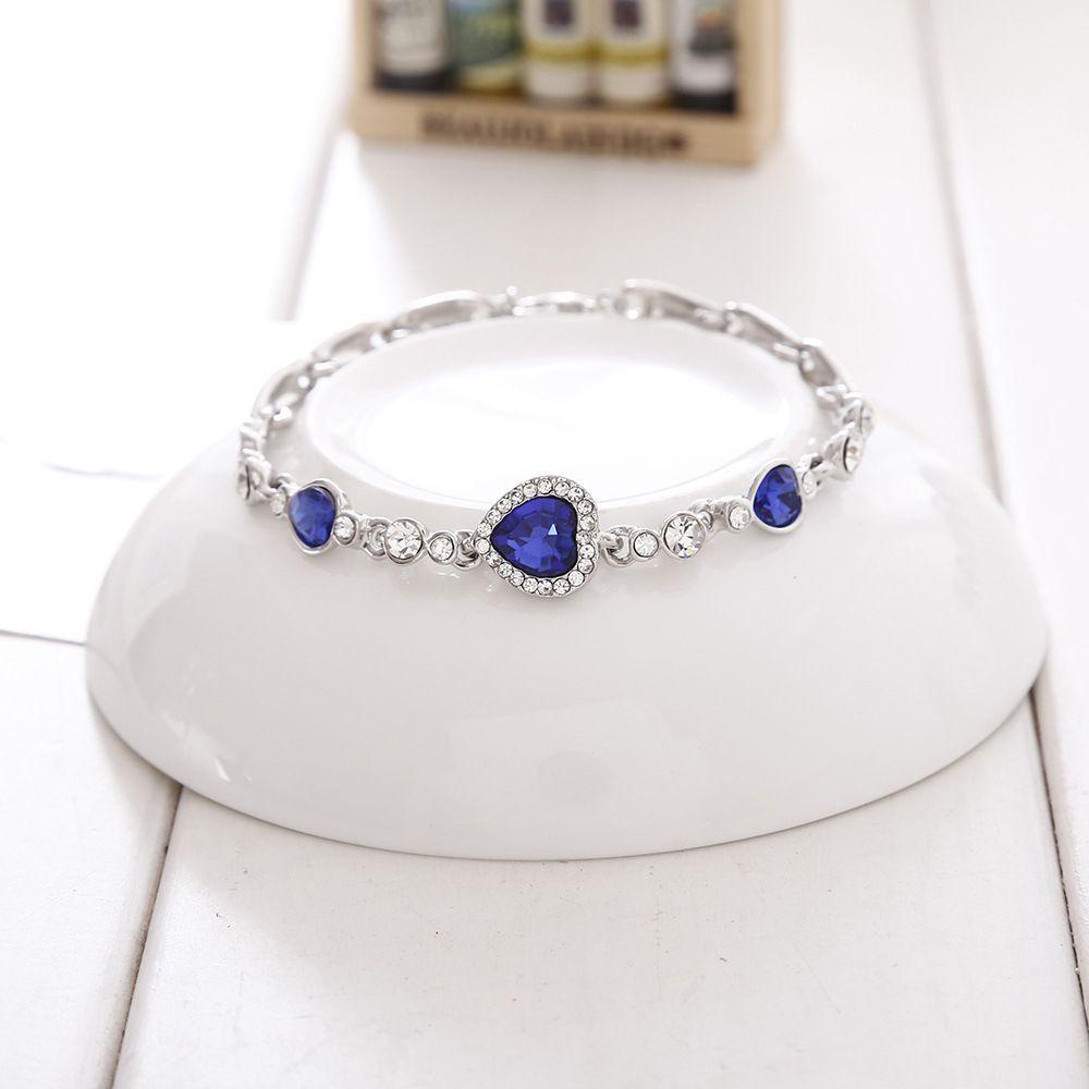 Needway Ocean Blue Bangle Gelang Kualitas Tinggi Perhiasan Wanita Fashion Berlian Imitasi