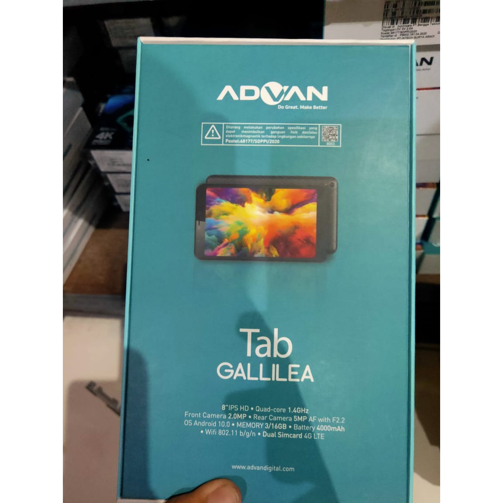 Advan Tab Gallilea 8 Inci 3 GB 16 GB Quadcore Tablet Android 10 Garansi Resmi