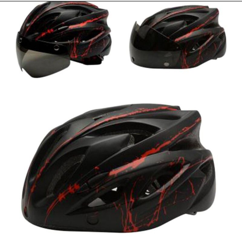 Helm Sepeda Cycling Bike Helmet - TT-31 - black/red