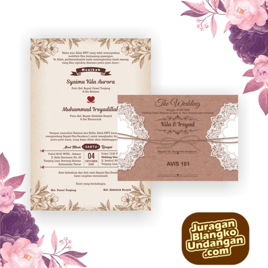 BLANGKO UNDANGAN PERNIKAHAN TERMURAH AVIS 101 - JURAGAN BLANGKO