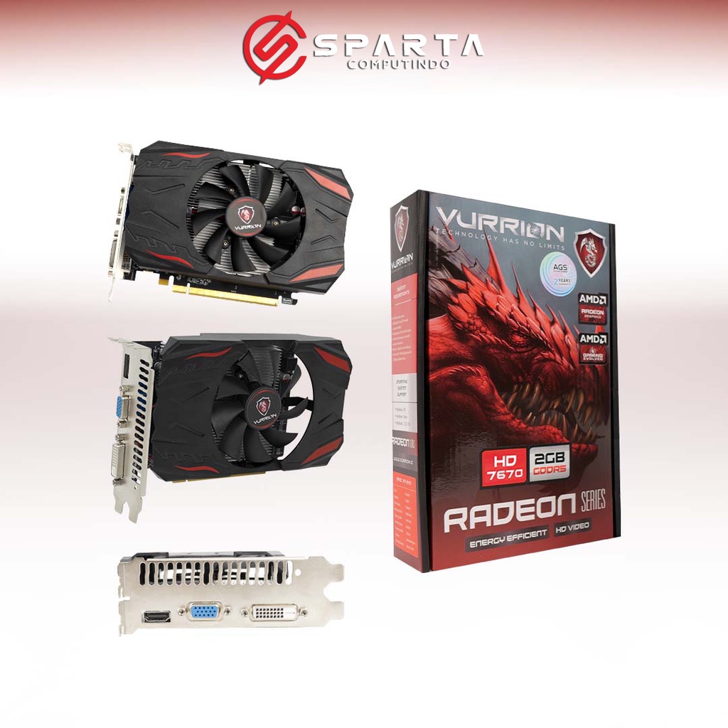 VGA Card AMD Radeon HD 7670 2GB GDDR3 128 Bit Vurrion New Garansi Resmi