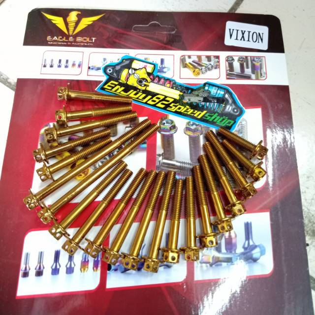 Baut Pb Probolt Bak Blok Block Mesin Kiri Kanan All Vixion Mx king R 15 lama