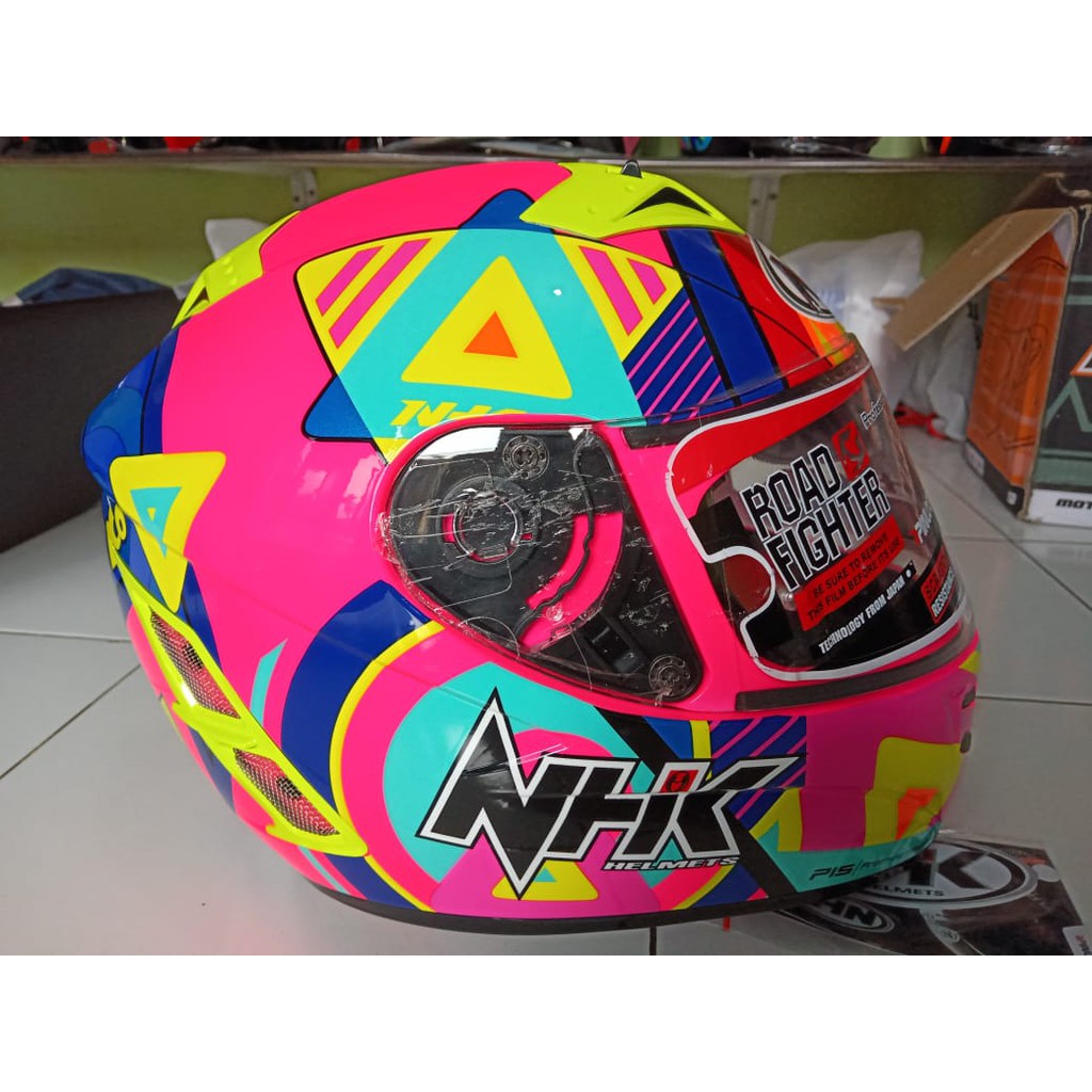 HELM NHK TERMINATOR PIGMEN WARNA PINK FLUO