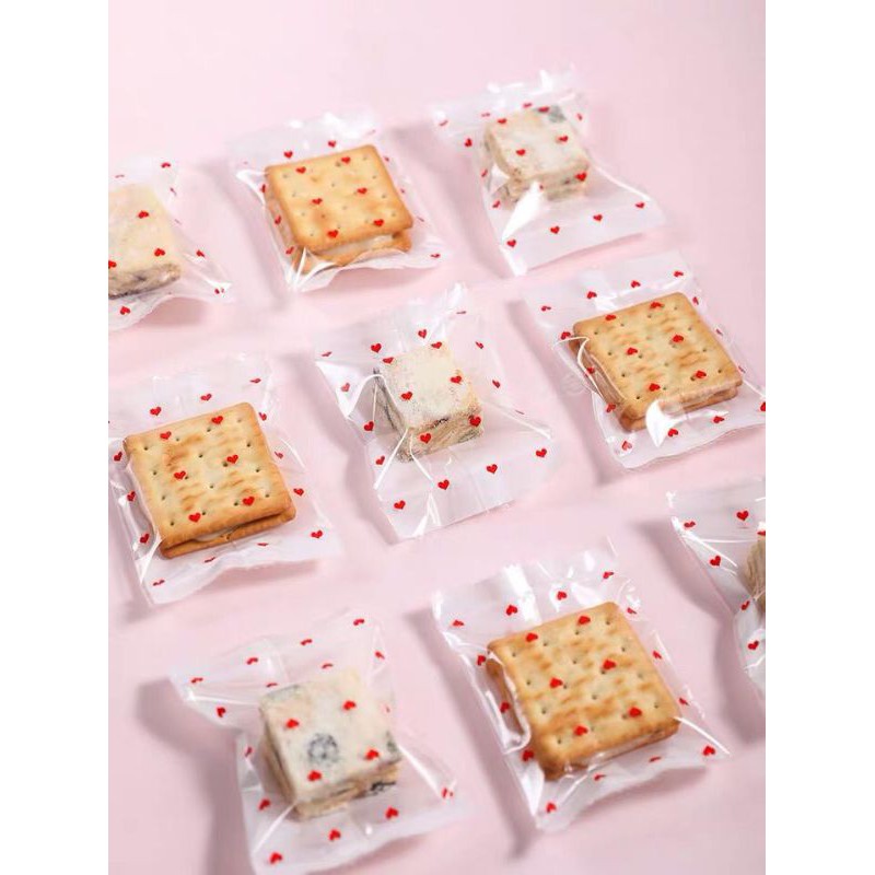 PLASTIK SEALER COOKIES NASTAR TAIWAN POLKADOT HATI 7x10 100pcs PS7-28