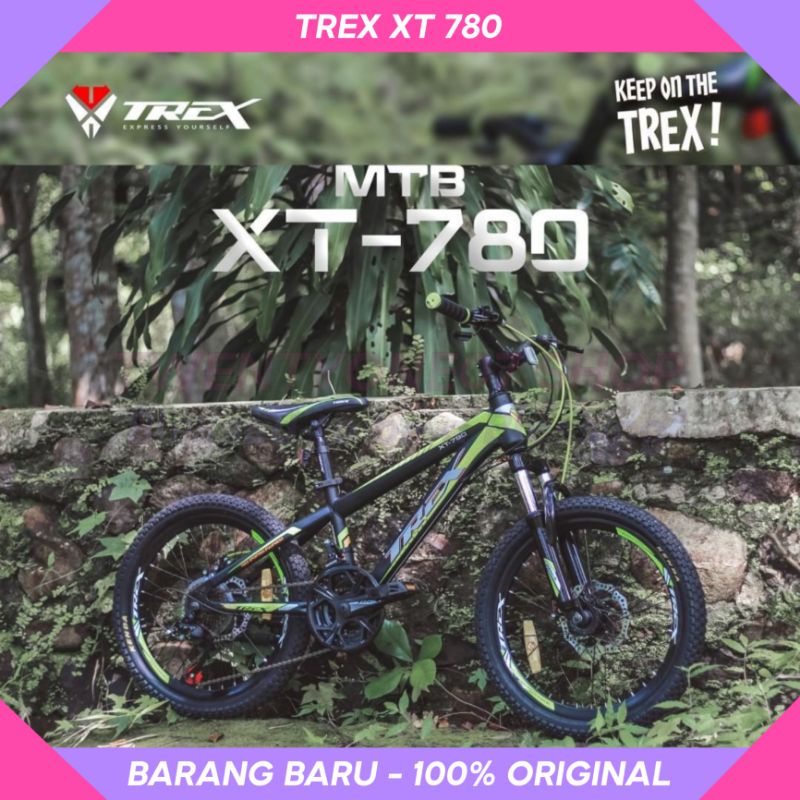 Sepeda Gunung Anak MTB 20 Inch Trex XT 780 Hi Ten Steel 21 Speed Disc Brake Murah