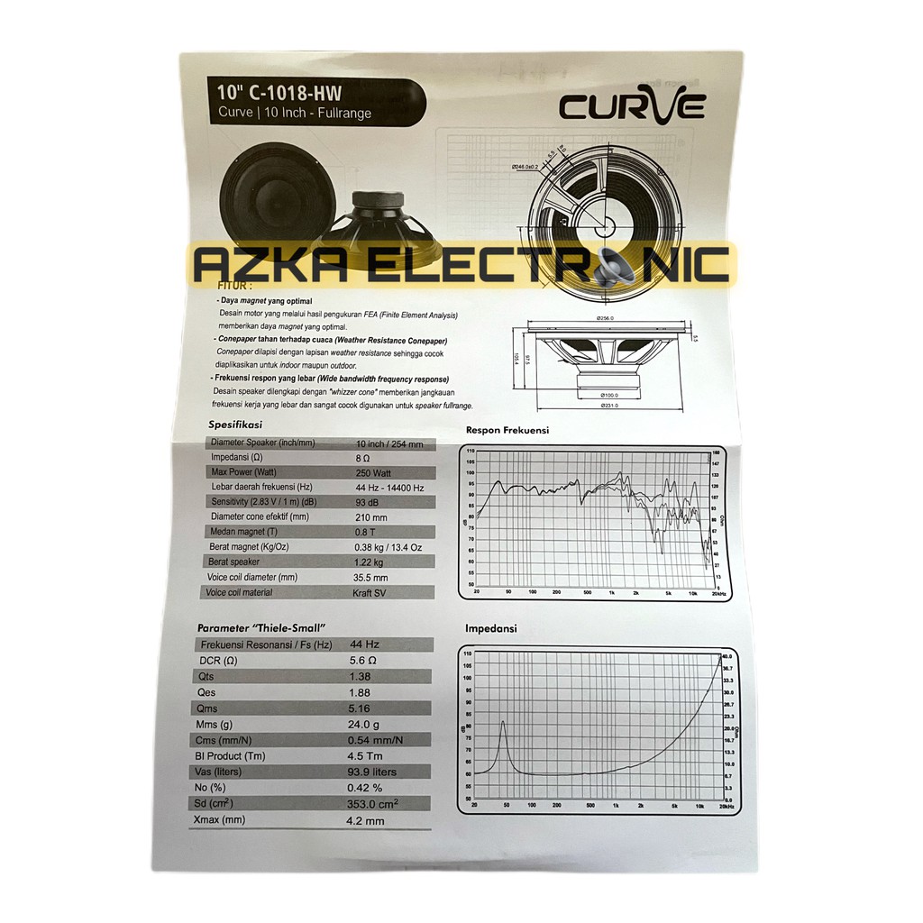 Speaker Curve 10 Inch Full Range C-1018-HW