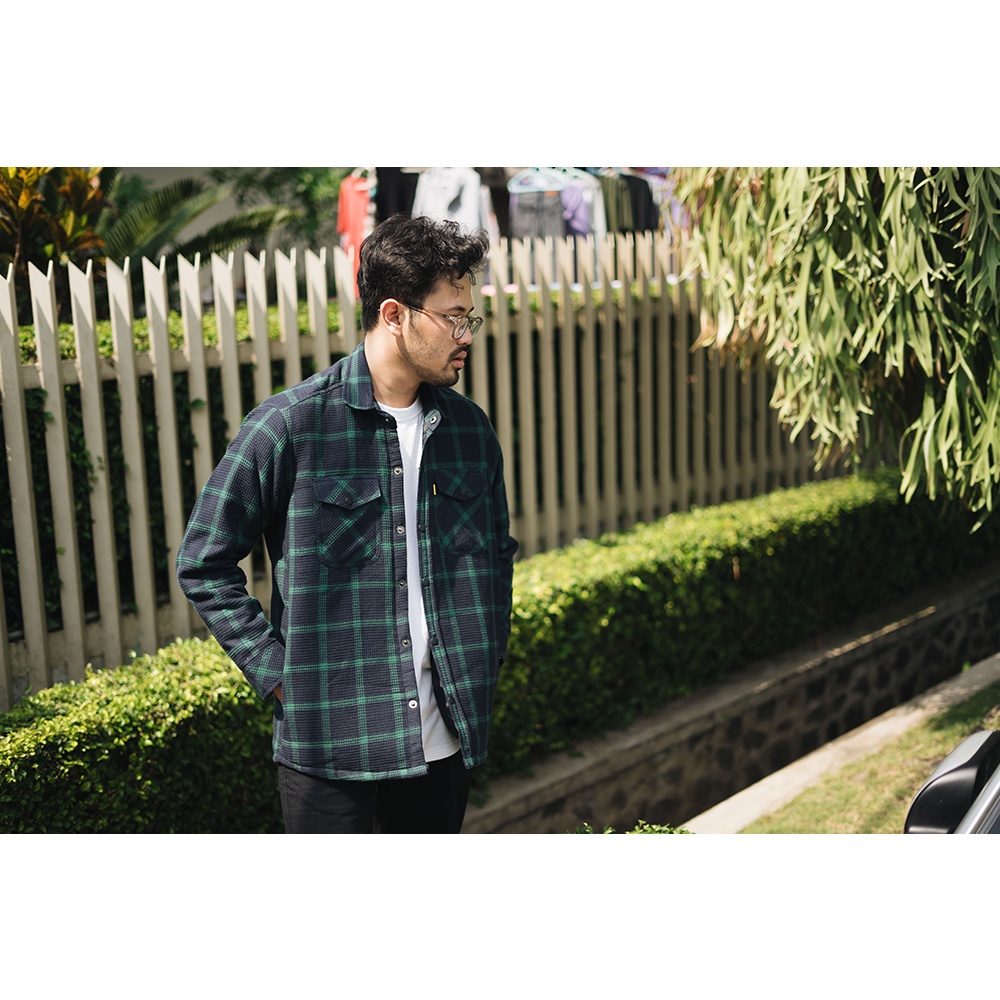 Layden Sherpa Jacket - BlueGreen Plaid