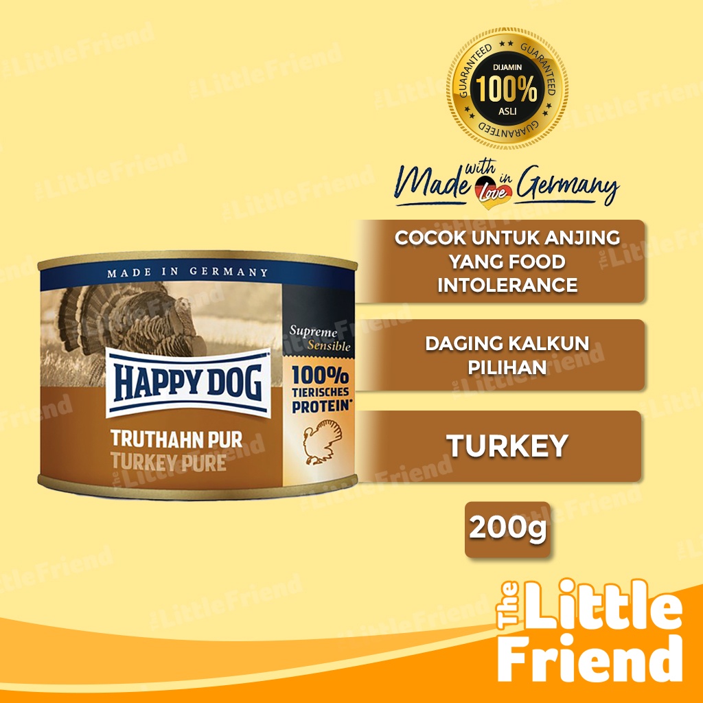 Makanan Basah Kaleng Anjing Happy Dog Pure Meat Wet Food 200 Gram