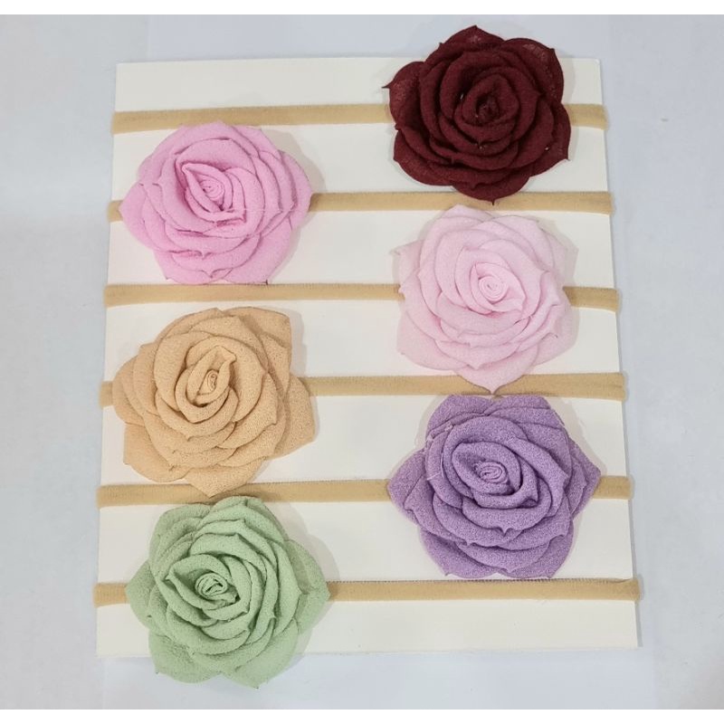 (Pimenova) Headband Bunga Mawar / Headband Nylon / Headband Bayi