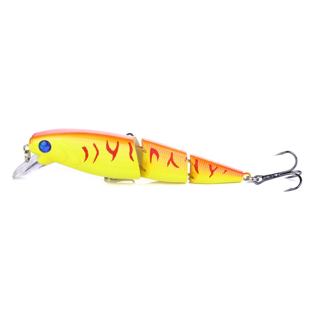 HENGJIA 1Pcs 14G Jointed Minnow Umpan Pancing 3-sections Swimbait Fishing Lure Lifelike Ikan Bait