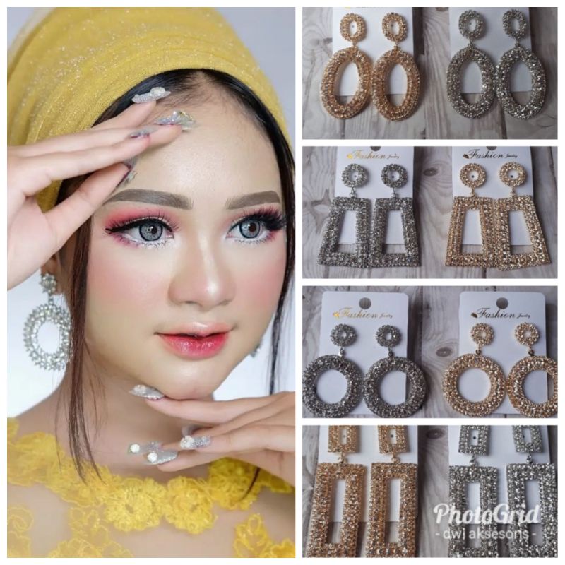 anting hijab zara premium diamond/anting korea/anting wisuda/anting pengantin