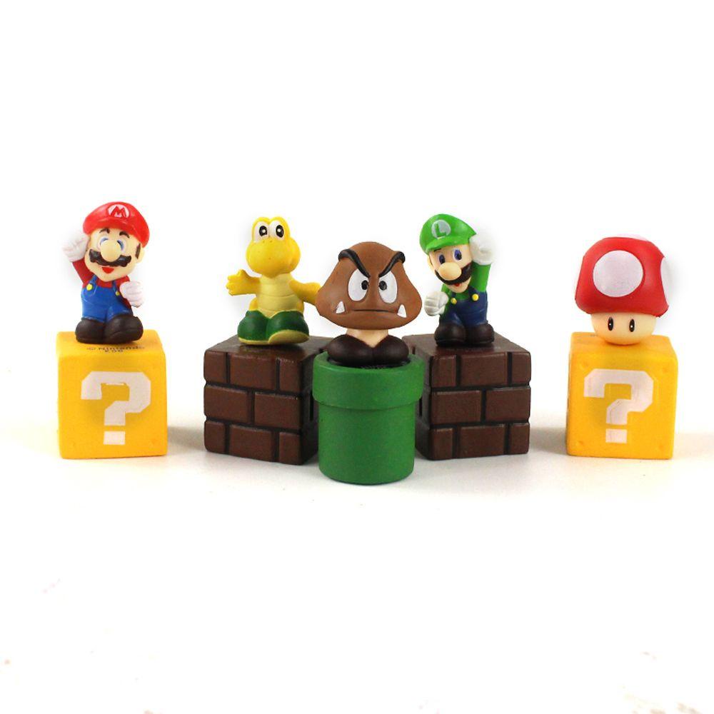 [Elegan] Mini Figure Mainan Kreatif 5pcs /set Figure Boneka Super Jamur Model Kartun Dekorasi Desktop Action Figure