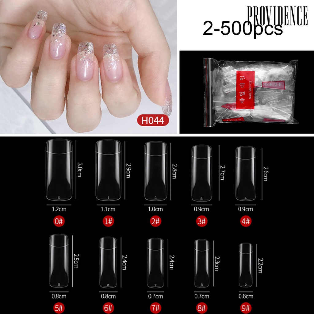 Providence 1 Bag False Nail Tips Easy to Fit Widely Applied Transparent Plastic Flake Nails Half Cover for DIY