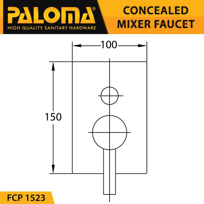 PALOMA FCP 1523 Keran Mixer 4 Lubang Tanam Dinding Tembok Kran Air