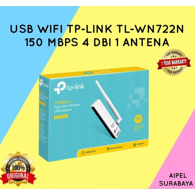 WN722N | USB WIFI TP-LINK TL-WN722N 150 MBPS 4 DBI 1 ANTENA (WHITE)