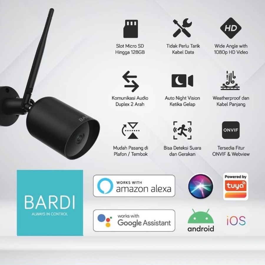 BARDI Smart Outdoor IP Camera Static 1080p HD CCTV Wifi IPCAM IoT Automation ODR IPC STC